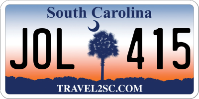 SC license plate JOL415