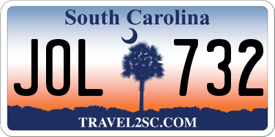 SC license plate JOL732