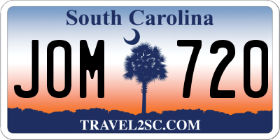 SC license plate JOM720