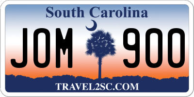 SC license plate JOM900