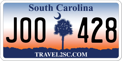 SC license plate JOO428