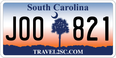 SC license plate JOO821