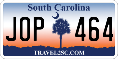 SC license plate JOP464