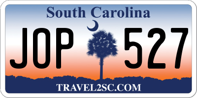 SC license plate JOP527