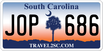 SC license plate JOP686