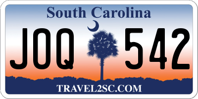 SC license plate JOQ542