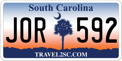 SC license plate JOR592
