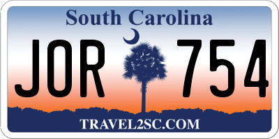 SC license plate JOR754