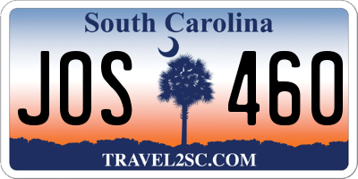 SC license plate JOS460