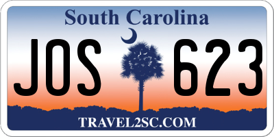 SC license plate JOS623