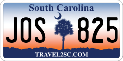 SC license plate JOS825