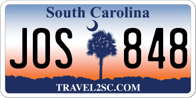 SC license plate JOS848