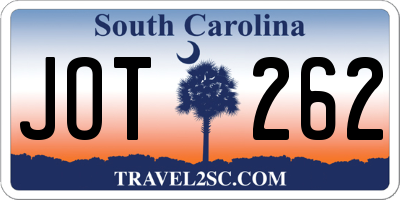 SC license plate JOT262