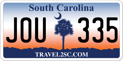 SC license plate JOU335