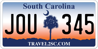 SC license plate JOU345