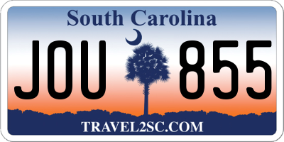 SC license plate JOU855