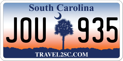 SC license plate JOU935