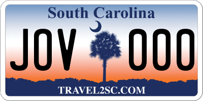 SC license plate JOV000