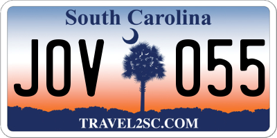 SC license plate JOV055