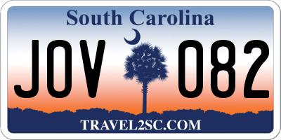 SC license plate JOV082