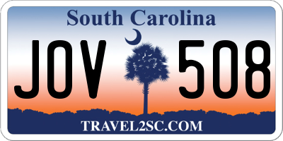 SC license plate JOV508