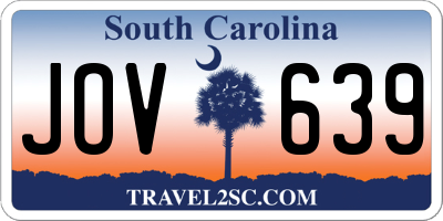 SC license plate JOV639