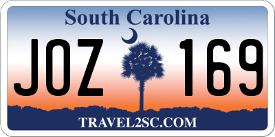 SC license plate JOZ169