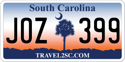 SC license plate JOZ399