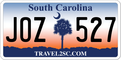 SC license plate JOZ527