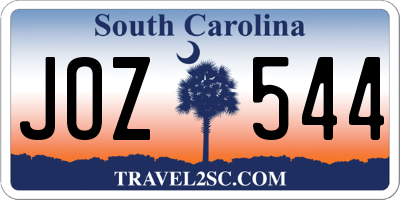SC license plate JOZ544