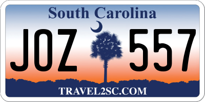 SC license plate JOZ557