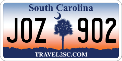 SC license plate JOZ902