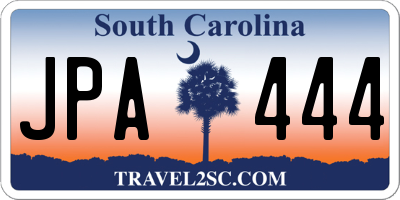 SC license plate JPA444