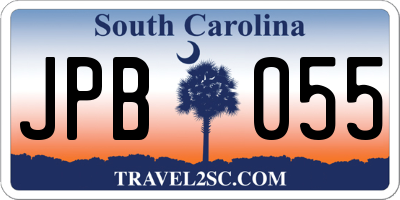 SC license plate JPB055