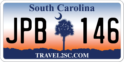 SC license plate JPB146