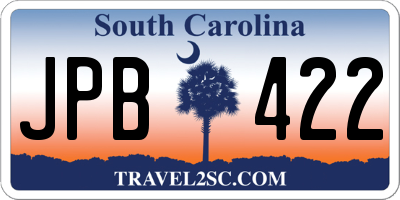 SC license plate JPB422