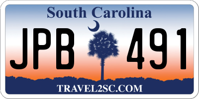SC license plate JPB491
