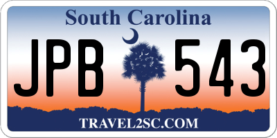 SC license plate JPB543