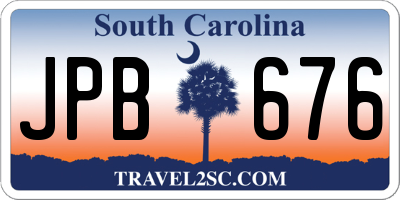 SC license plate JPB676