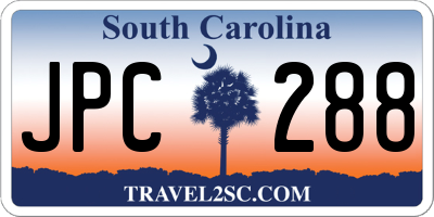SC license plate JPC288
