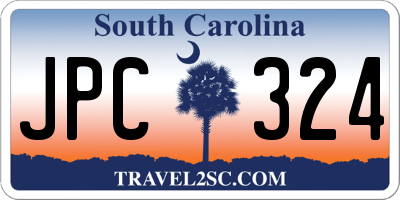 SC license plate JPC324