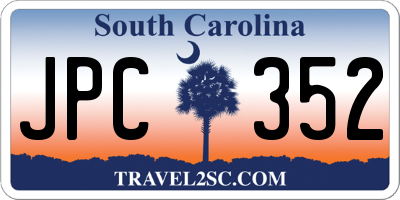 SC license plate JPC352