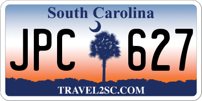 SC license plate JPC627