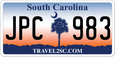 SC license plate JPC983