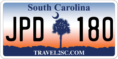 SC license plate JPD180