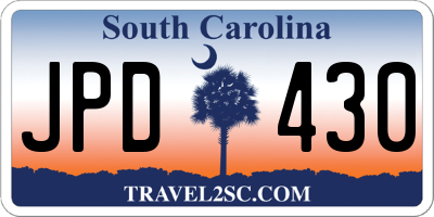 SC license plate JPD430