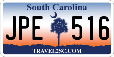 SC license plate JPE516