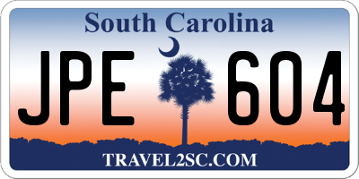 SC license plate JPE604