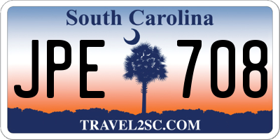 SC license plate JPE708