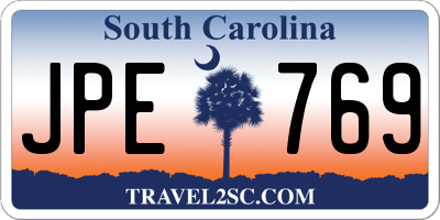 SC license plate JPE769